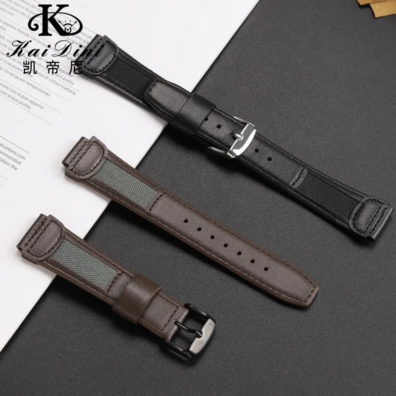 kaitini-本革時計バンド-フォレスター-ft500w-牛革キャンバスストラップ-中細ピン-ブルーインターフェース用