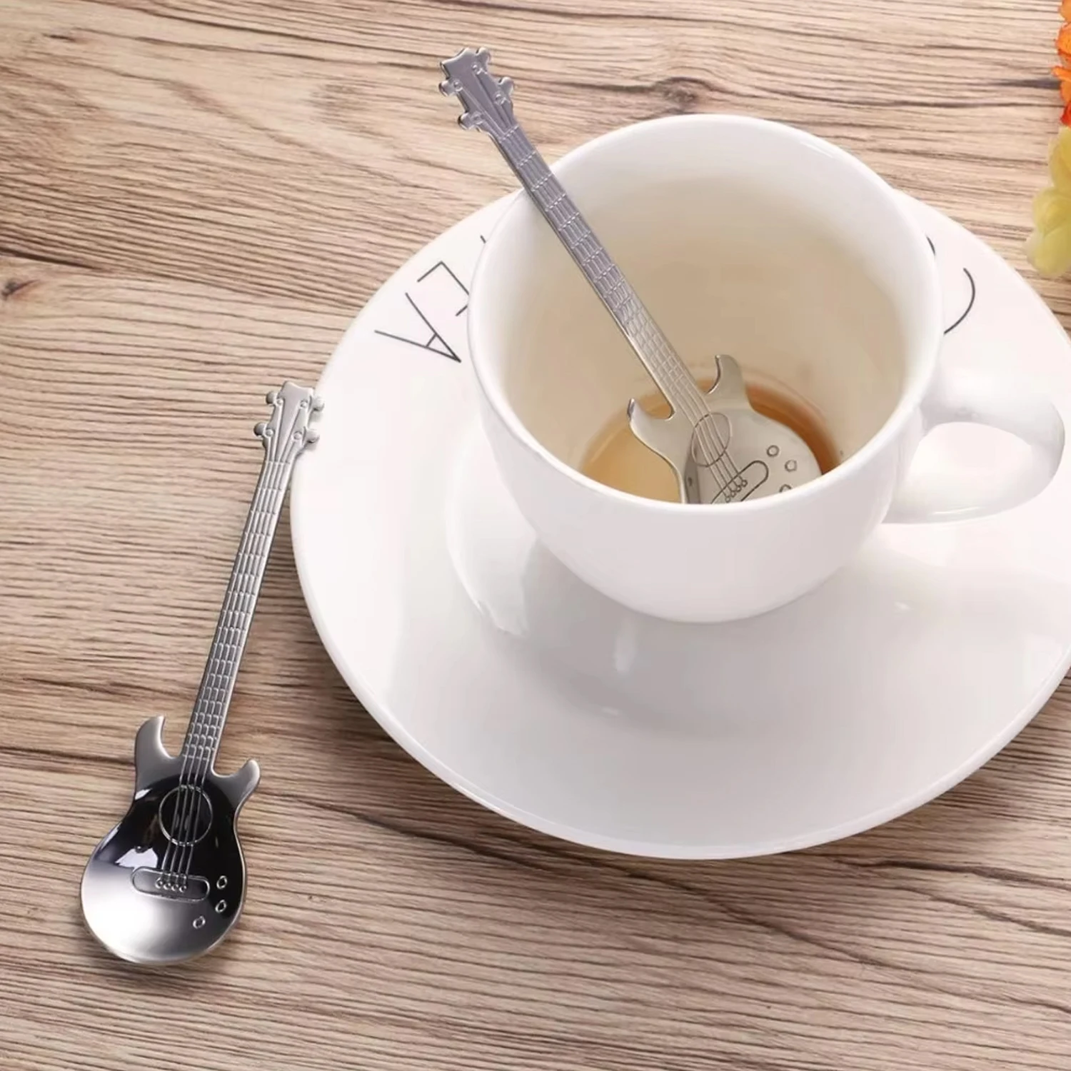 1/3pcs 304 Stainless Steel Guitar Spoons Coffee TeaSpoons Dessert Ice Cream Mixing Spoons Bar Mug Spoons Kitchen Tableware Gifts view 4