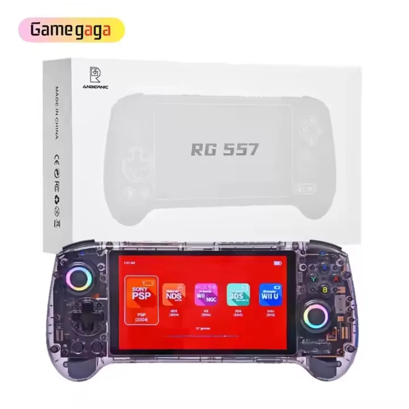 

S RG557 Портативная игровая консоль Android 14 Игровая консоль 5,48-дюймовый AMOLED HD-экран 5500 мАч для PS2, игр 3DS