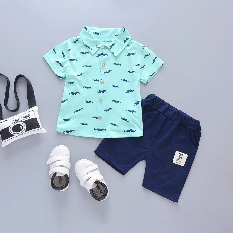 IENENS Baby Boy Clothes Toddler Outfits Sets Short Sleeves Shirts + Shorts Suits Casual Costume