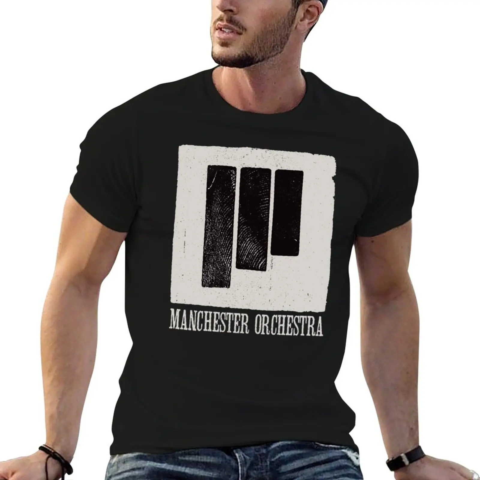 

Manchester t T-Shirt t percent cotton Lines shirts Grunge man shirt Cool 100 man for Unisex Black Orchestra graphic