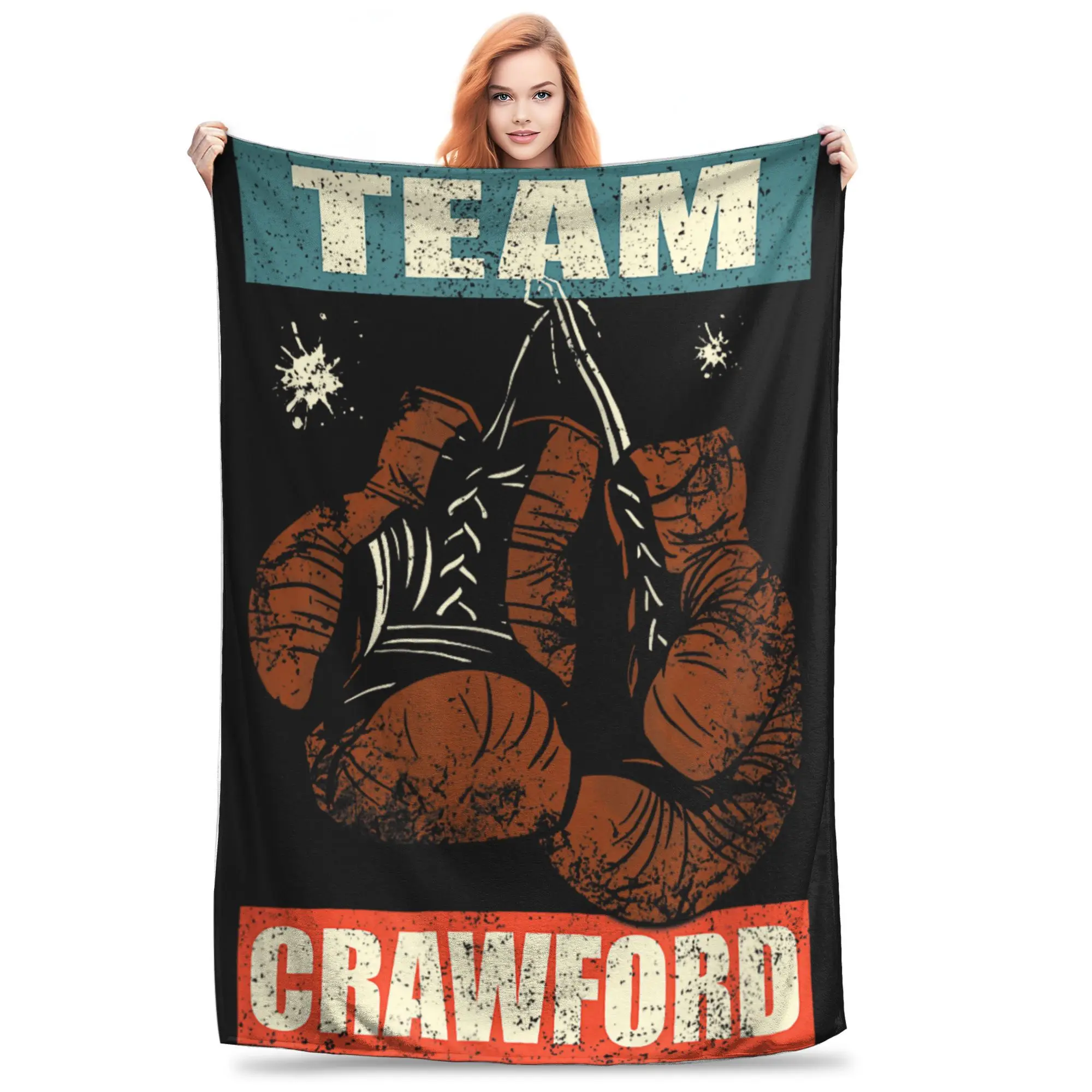 

Crawford Boxing Plush Blanket Child Flannel Bedding Throws For Home Decor Warm Soft Design Quality Bedspread Gift Idea