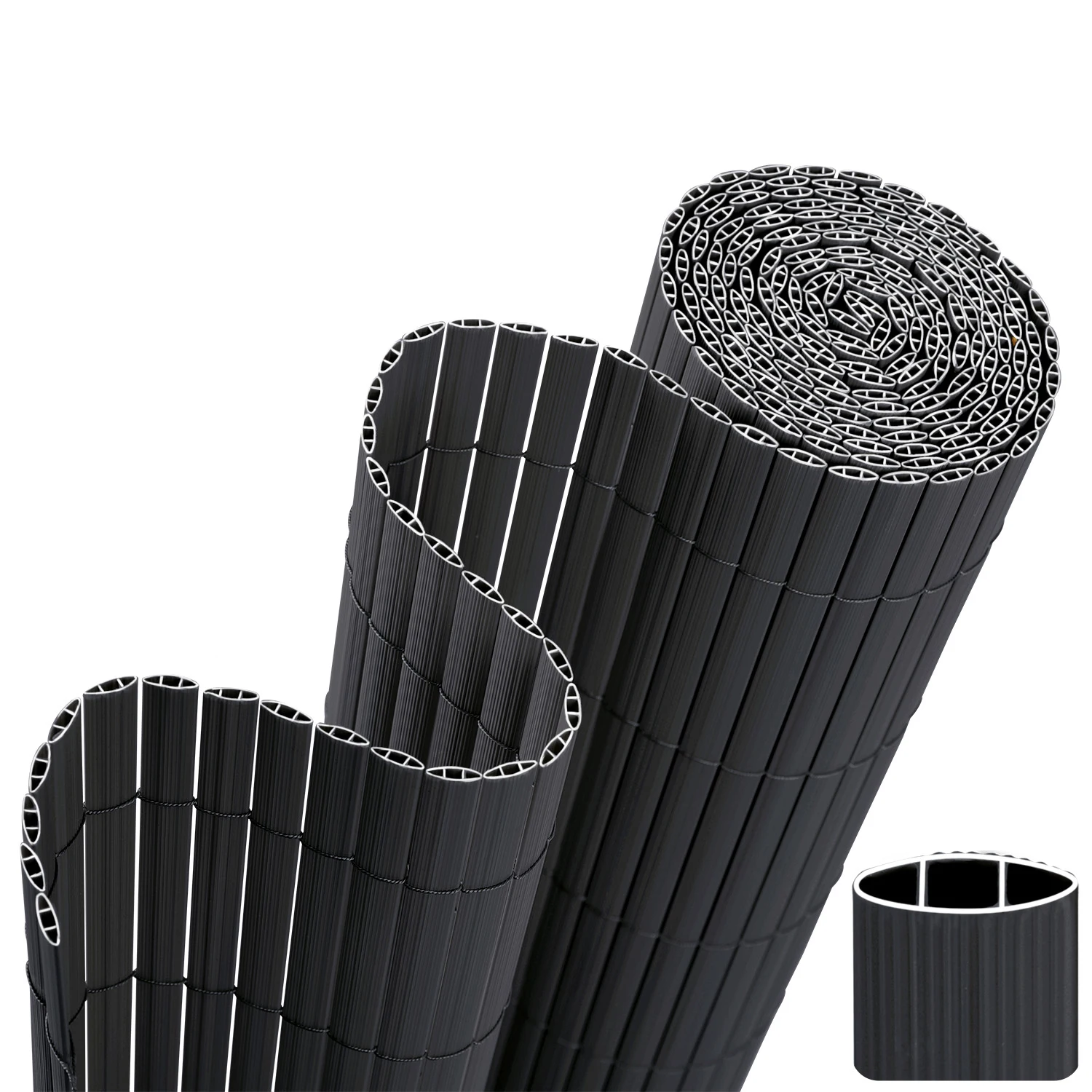 Brise-vue en PVC pour balcon, 80x300cm, double renfort, clôture d'intimité sans perçage, attaches pour câbles, pare-vent imperméable, couverture de balcon pour jardin et terrasse, anthracite