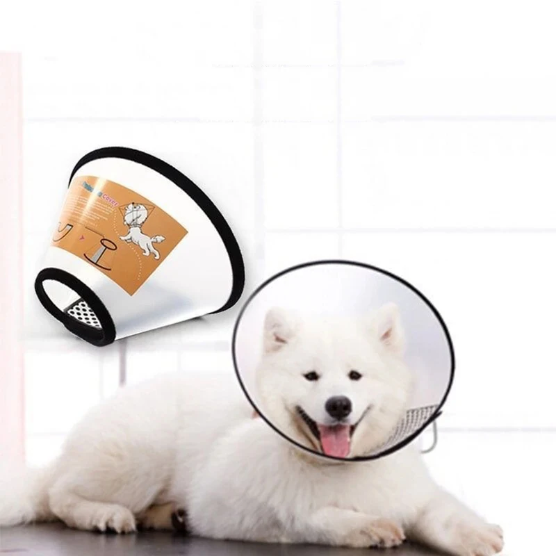 Adjustable Pet Elizabeth Collar for Dogs Cats Anti-Bite Recovery Neck Cone Protective Surgery Shield