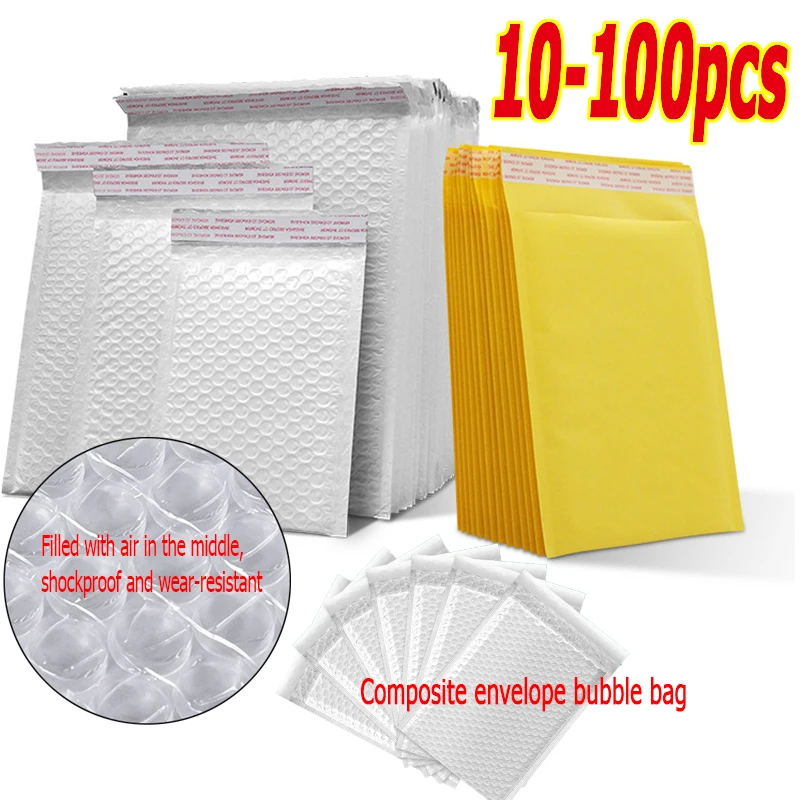 Water proof bags Bubble Mailers Wholesale packing wrap pouches cushion envelope White padding  air cushion envelopes QPD02