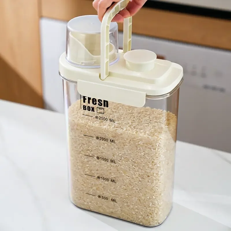 Airtight Food Storage Containers Plastic Cereal Dispenser Grain Storage Tank Kitchen Storage Tank Moisture-Proof Mold Proof