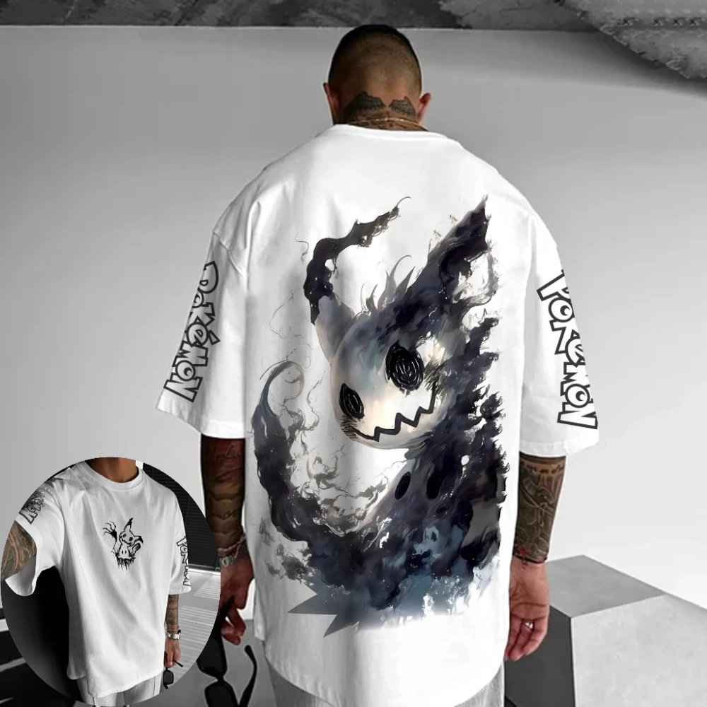 Pokémon Men's and Women's T-shirt Arcanine Anime Versatile Tee Summer and Spring Y2k Boy's Short Sleeves Parent-child Outfits
