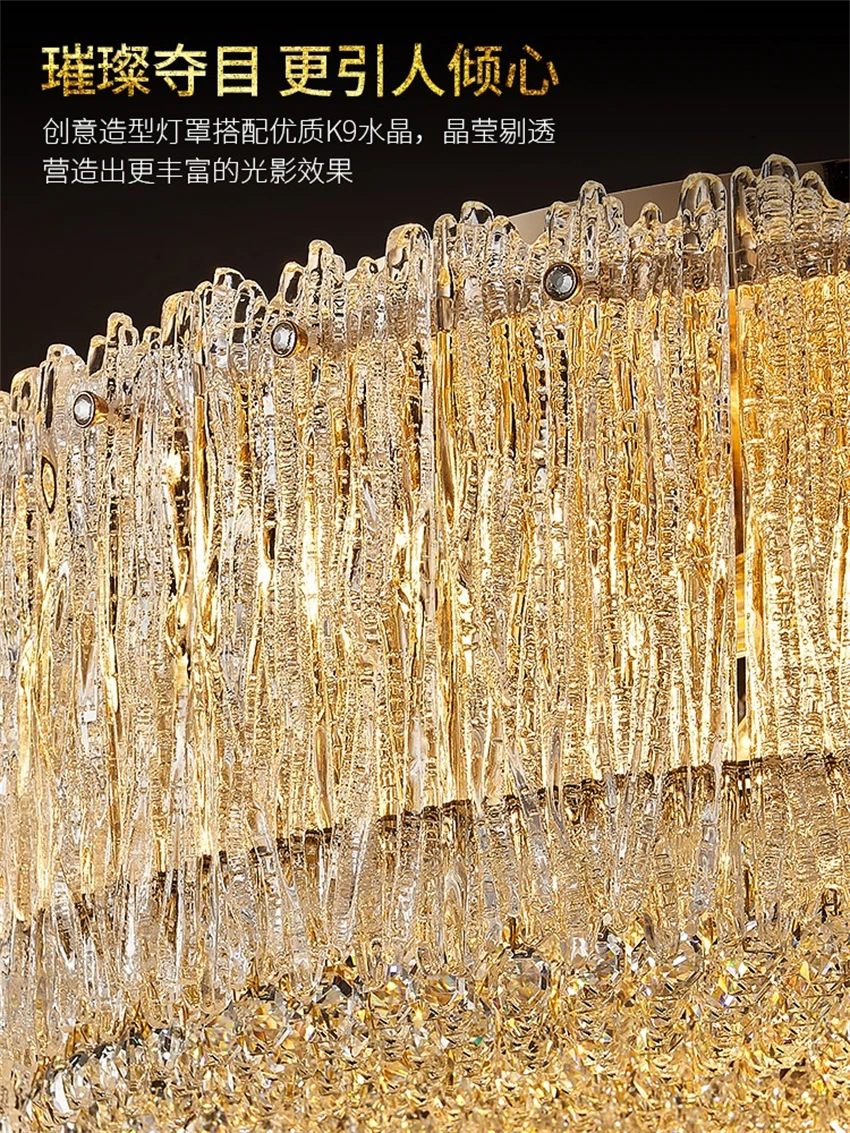 French crystal luxury round ceiling lights American bedroom lamps living room decoration LED dining room study ceiling lamps