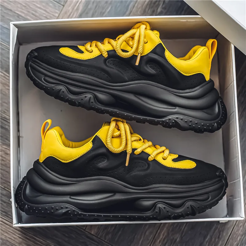 New Exquisite Men's Sneakers Lightweight and Breathable Youth Thick soled Height Increasing Running Shoes Zapatos Para Hombres