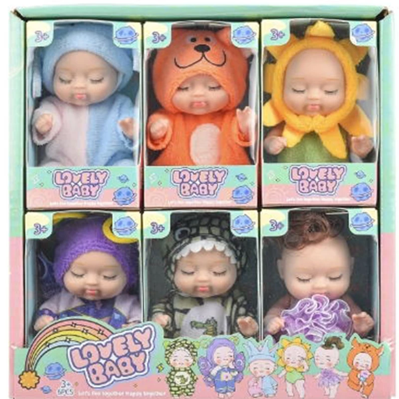 Mini poupées bébé endormies, Reborn réaliste, AdTosDolls mignons avec papillon, tenues de crocodile et de tournesol, ensemble de jeu, défenseurs, Tb, ensemble de 6 pièces, ensemble de 8 pièces