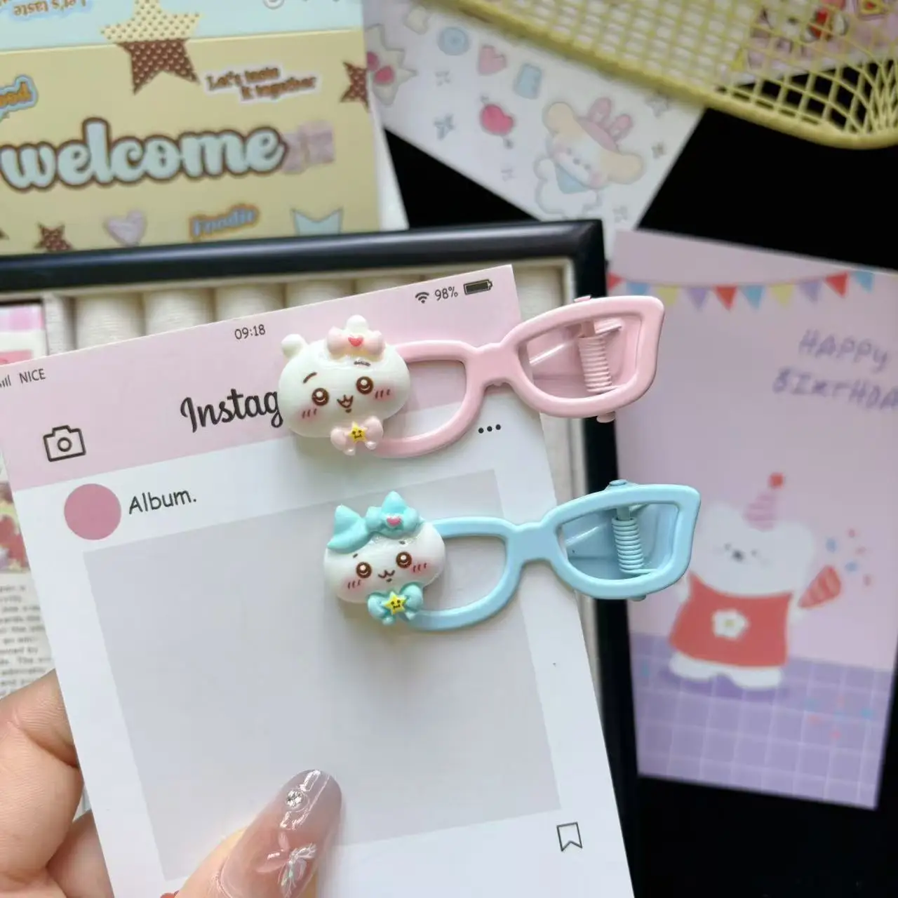 Ji Yi Ka Wa Cartoon Cute Little Eight Glasses Hairpin Hair Clip Sweet Girly Bang Clip Ins Girls' Hair Accessories view 2