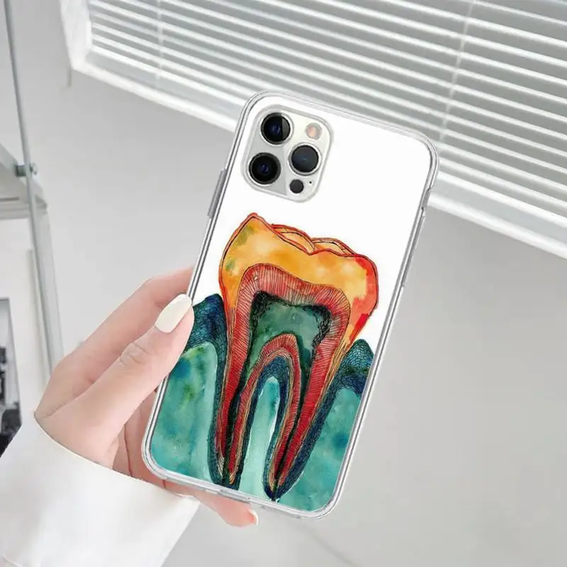 Dentist Tooth Pattern Phone Case for iphone 16 15 14 Pro Max 16 15 14 13 12 Pro 15Plus iphone 11