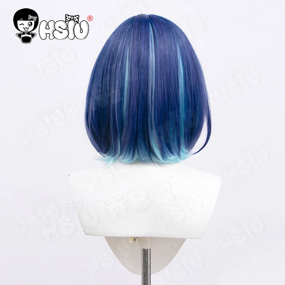 Anime Oshi no Ko Cosplay Peruca, Kurokawa Akane Cosplay Peruca, Gradiente Roxo Cinza Longo Cabelo Curto, Cabelo Sintético, HSIU, 35-70cm