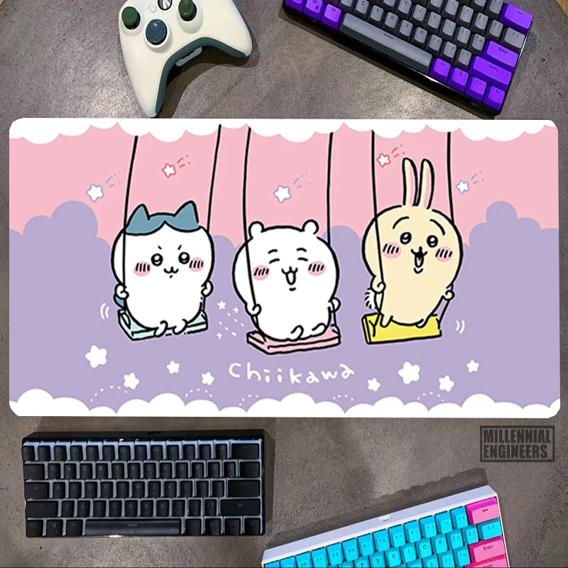 Cute Cartoon C-Chiikawas Mouse Pad Mousepad Gamer Office Accessories Gaming Mats Keyboard Desk Mat Big Mousepepad Extended Large