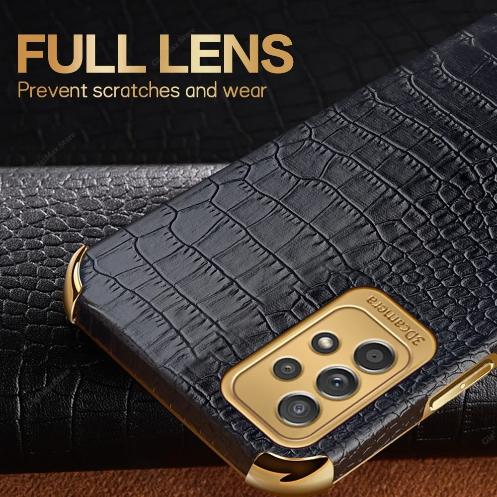 Кожаный чехол с рисунком под крокодиловую кожу для Samsung Galaxy A55