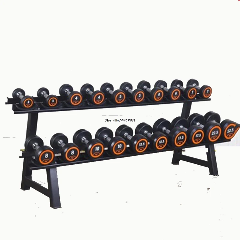 Commercial Round Head Dumbbell Rack Double Dumbbell Rack Round Head Double Dumbbell Rack Can Hold 10 Pairs of 20 Dumbbells