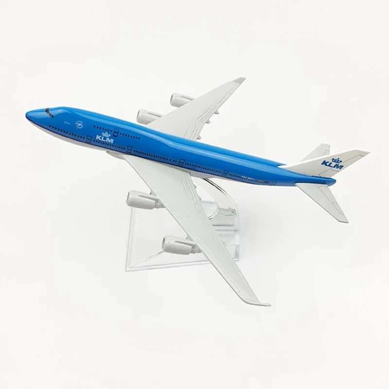 Aviões de brinquedo 16cm avião de liga B747-400 klm royal holandês companhias aéreas airways avião de metal presente para coleções e displays