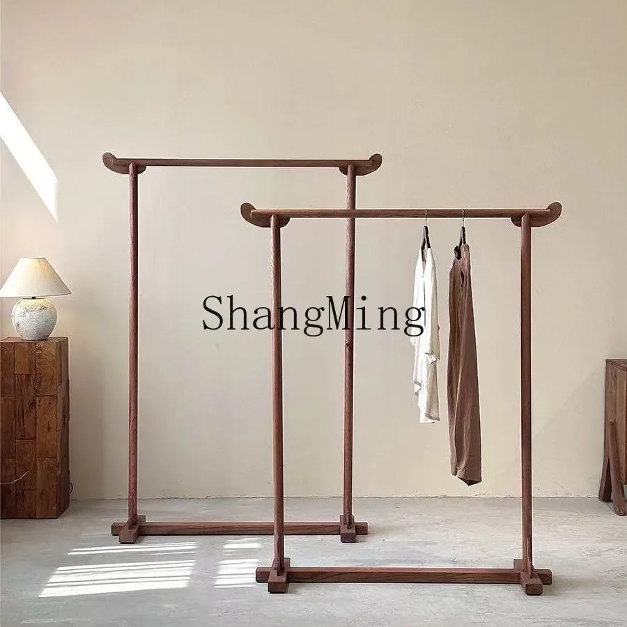 

ZYY high fashion old elm coating rack movable creative drying rack display wardrobe rack