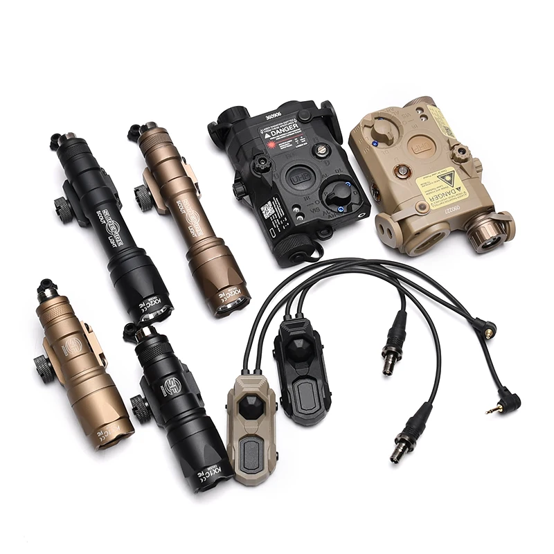 Tactical PEQ15 PEQ UHP Surefire M300 M600 Red Green Blue Laser Nylon Flashlight LED Strobe AXON Dual Pressure Switch Accessories