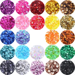 Lentejuelas sueltas de 4mm, 6mm y 7mm, lentejuelas de copa redonda, Paillettes de purpurina para costura, arte de uñas, manualidades, 5g por lote