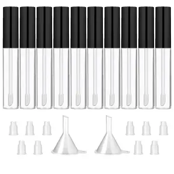 10PCS 10ML Empty Lip Gloss Containers Tube with Wand, Refillable Lip Balm Bottles,…