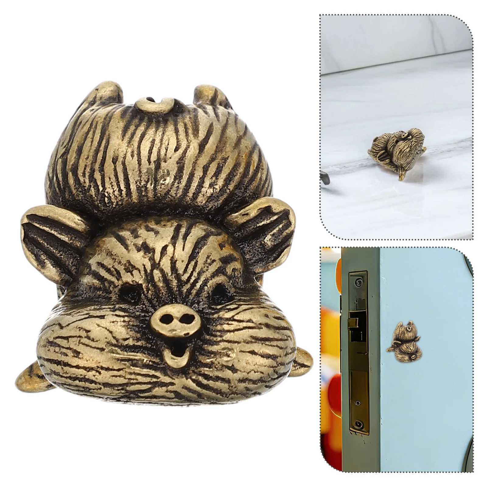 

Decorative Animal Door Handle in Brass Finish - Cute Pig Shaped Cabinet Pull for Children's Bedroom Nursery Furniture Vintage