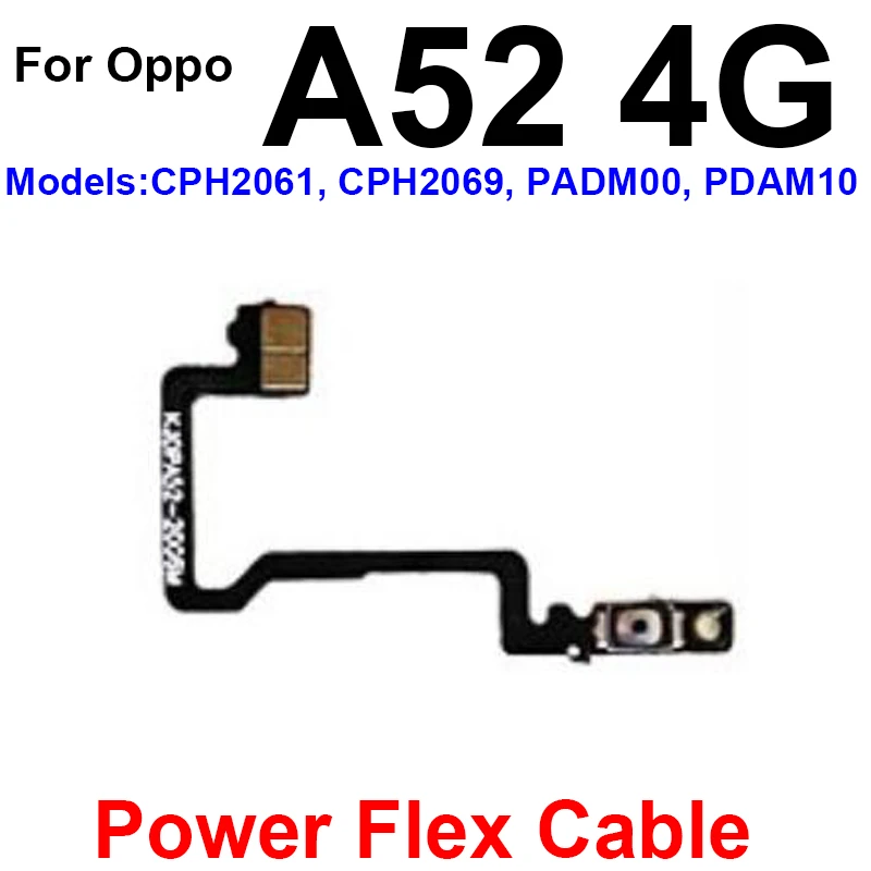 Volume Power Flex Cable For Oppo A52 A53 A53s A54 A55 A55S 4G 5G Power Voulme Side Keys Buttons Switch Flex Cable Parts