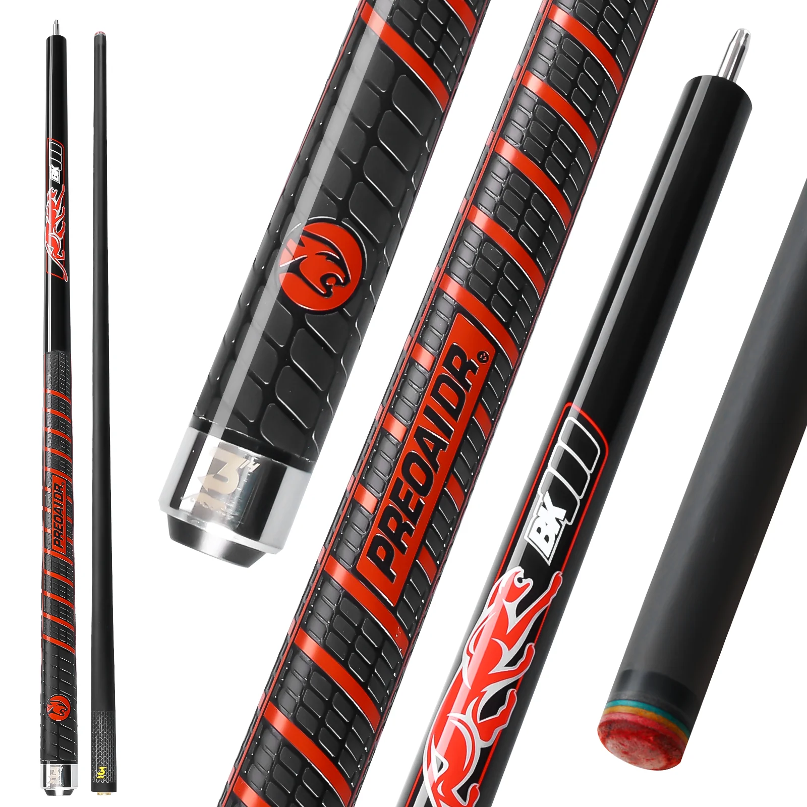 PREOAIDR SII Series 58 Inch Pool Cue Stick, Low Deflection Billiard Cue with 12.5mm Tip, 19-19.5oz