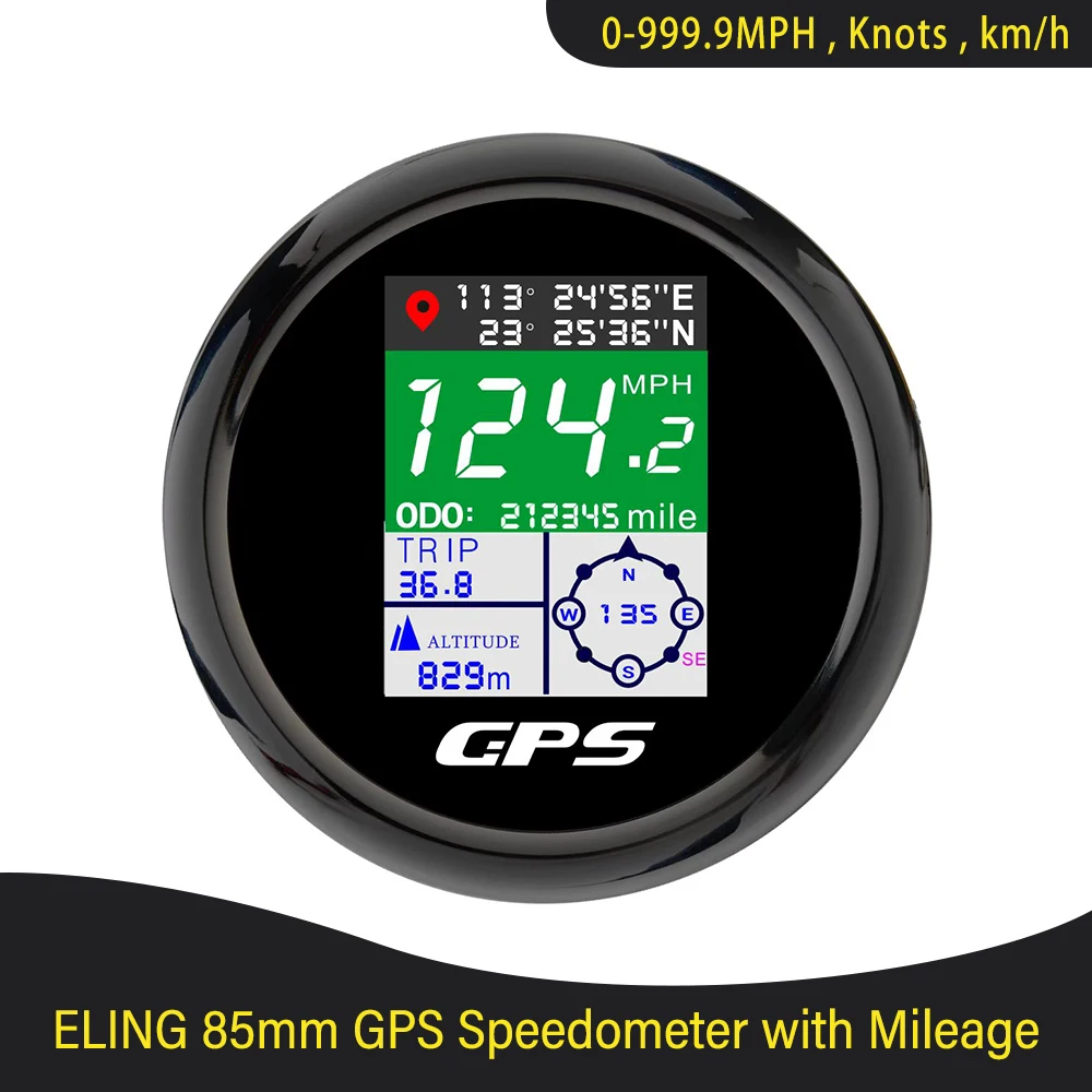 

Boat Car RV Camper Universal 52mm 85mm Digital GPS Speedometer ODO with Longitude Latitude Altitude Adjustable MPH Knots km/h