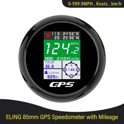 Boat Car RV Camper Universal 52mm 85mm Digital GPS Speedometer ODO with Longitude Latitude Altitude Adjustable MPH Knots km/h