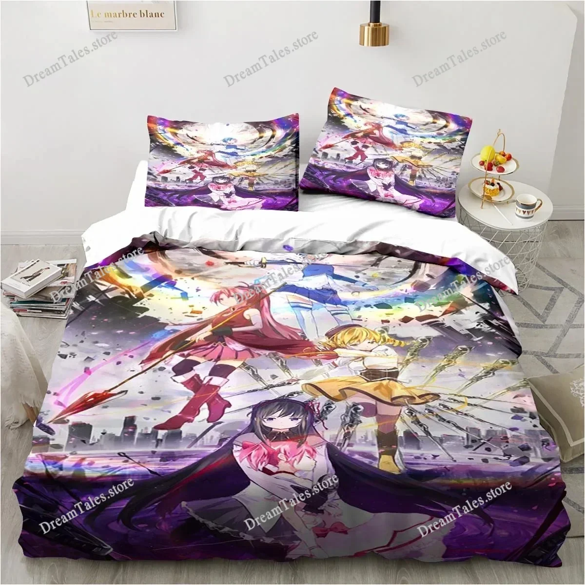 Puella Magi Madoka Magica Bedding Set Boys Girls Twin Queen Size Duvet Cover Pillowcase Bed Kid Adult Fashion Home Textileextile
