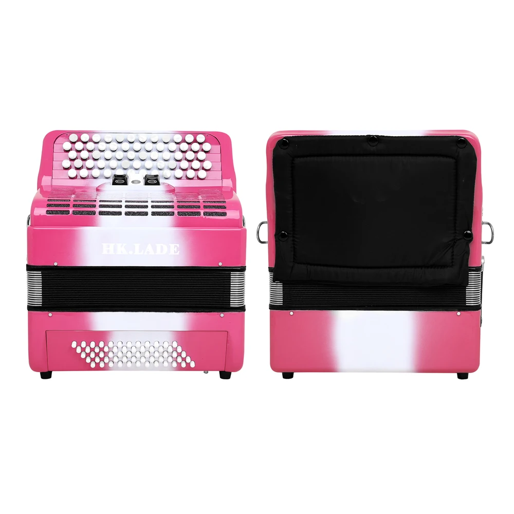 HK.LADE AH-210 Bayan Accordion Multiple-voice 62 Keys 60 Bass Accordion with Bag Keyboard Instrument for Grading Performance