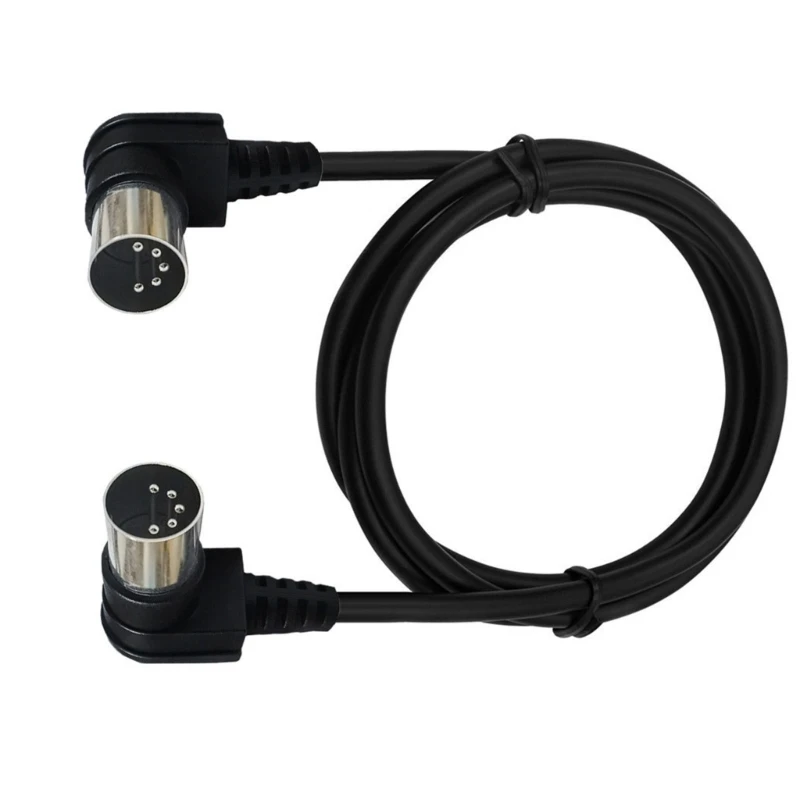 5-Pin MIDI Cable 90 Degree DIN Socket Connector Male Plug to Plug Cable Cord 1m 1.5m 3meter