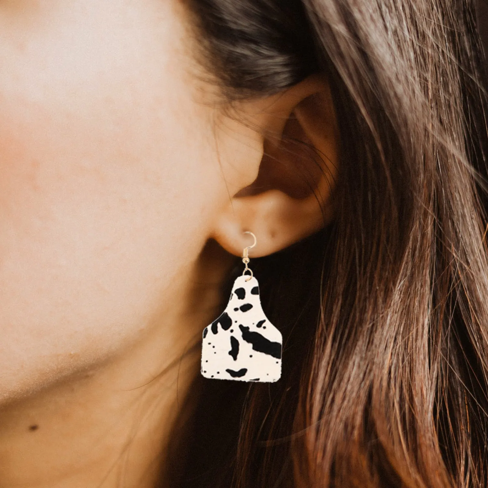 

Cow Pattern Earrings Fashion Accessories Dangler Women Girls Spring Summer Autumn Winter Long Color Retention