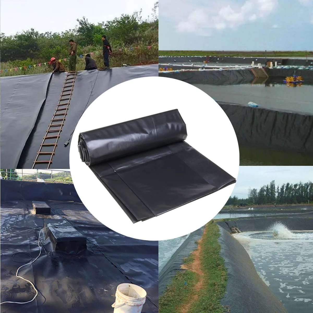 

4x4m Black Fish Pond Liner Fabric Home Garden Pool Reinforced HDPE Heavy Landscaping Pool Pond Waterproof