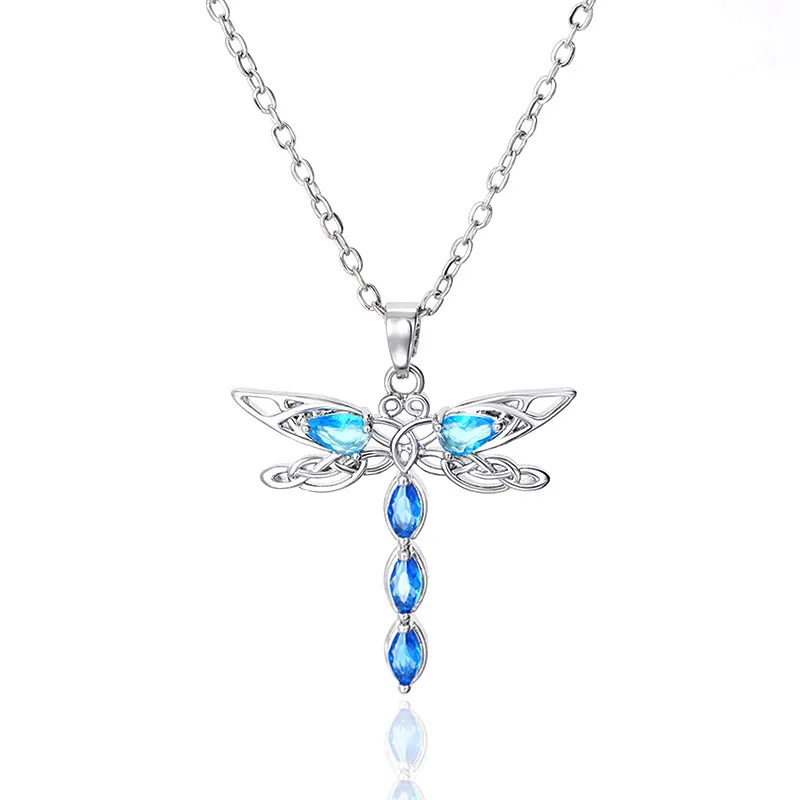 2024 New European and American Dragonfly Zircon Pendant Exquisite Fashion Elegant Temperament Design Sense Jewelry Accessories