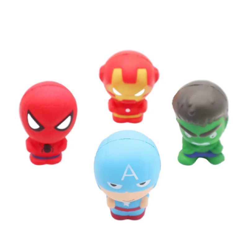 Marvel Avengers Resilience Anime Dolls SpiderMan Hulk Ironman PU Stress Relief Squishy Toy Kawaii Cartoon Children Birthday Gift