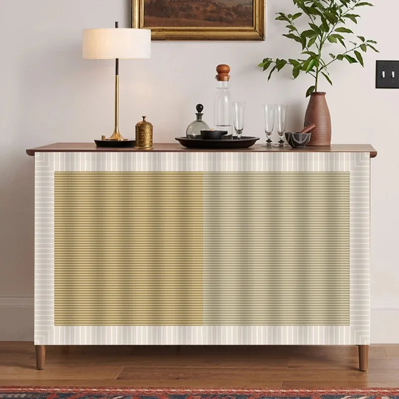 VIKAMA Modern Minimalist Vertical Stripe Kitchen Cover Curtain Is Suitable For Dust And Ugliness Prevention In Kitchen Cabinets