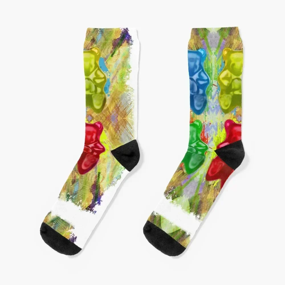 

Gummy Bears Sweet Sweet Colored - Watercolors Socks funny gift sports and leisure Children's Luxury Woman Socks Men's