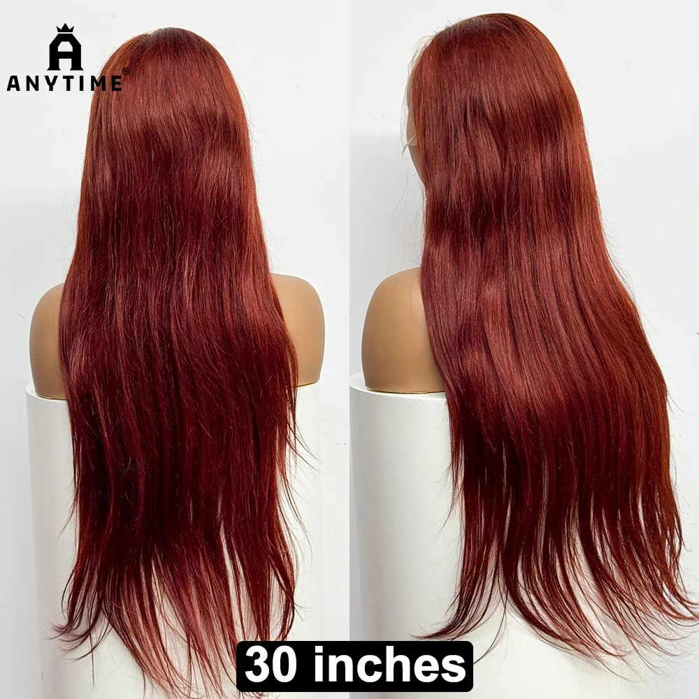 

22-34 in Straight Human Hair Wigs #33 Reddish Brown 13x4 Lace Front Wigs Human Hair 250% Density Brazilian Hair For Black Women