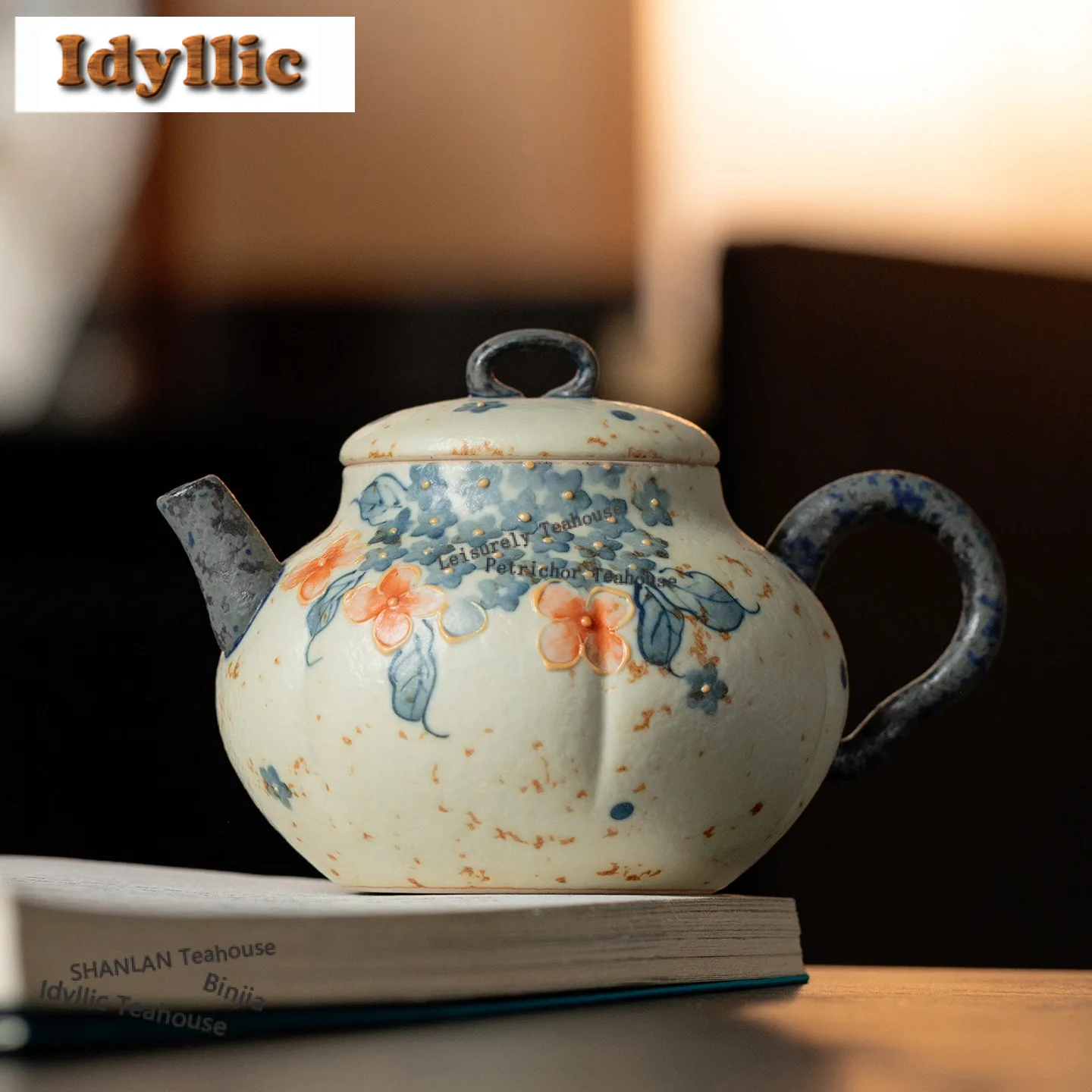 110ml Red Spot Flower Melon Ridge Teapot Boutique Tea Infuser Pot Tea Making Kettle With Strainer Chinese Tea Teaware Decoration