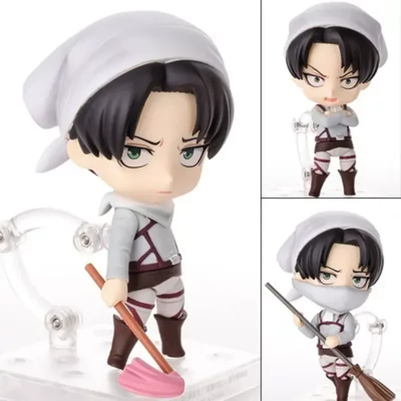 10cm Anime Nendoroid Attacking Giants Levi 417 Interchangeable Face Doll Collectible Action Figure Model Toy Ornaments Fans Gift view 4