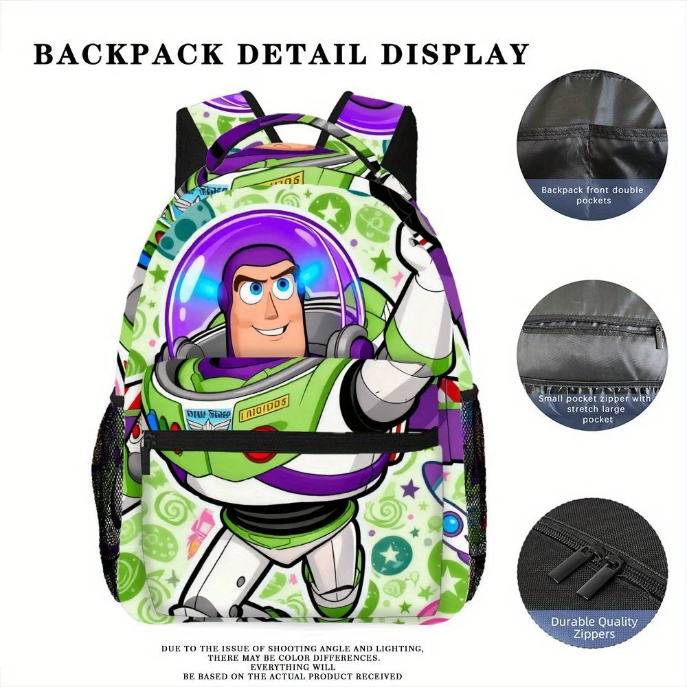 1 قطعة Toy Story Buzz Lightyear حقيبة ظهر عصرية متعددة الاستخدامات للتنقل واللياقة البدنية والسفر والتسوق والتخييم على طراز الشارع حقيبة مخصصة