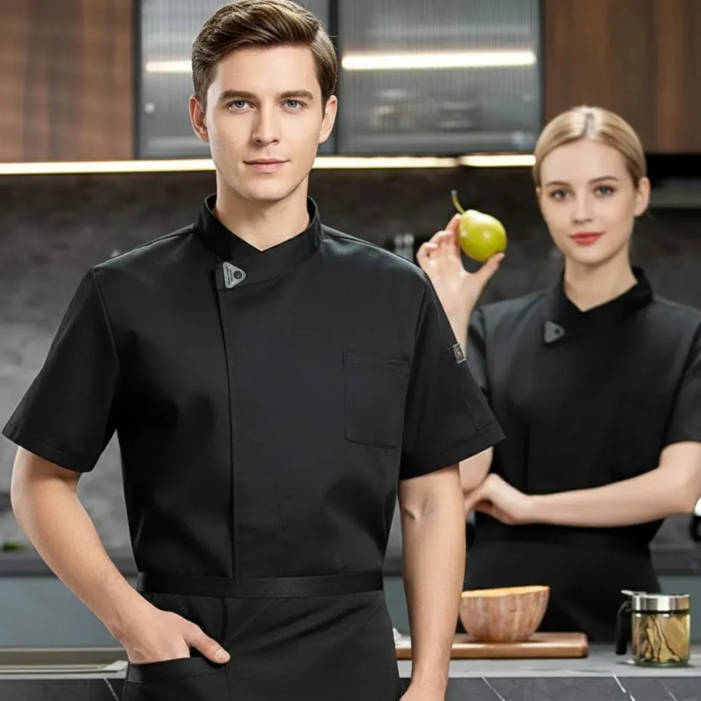 

Униформа шеф-повара из дышащей сетки — летняя рабочая одежда с короткими рукавами для китайского ресторана, отеля, общественного питания, кухни