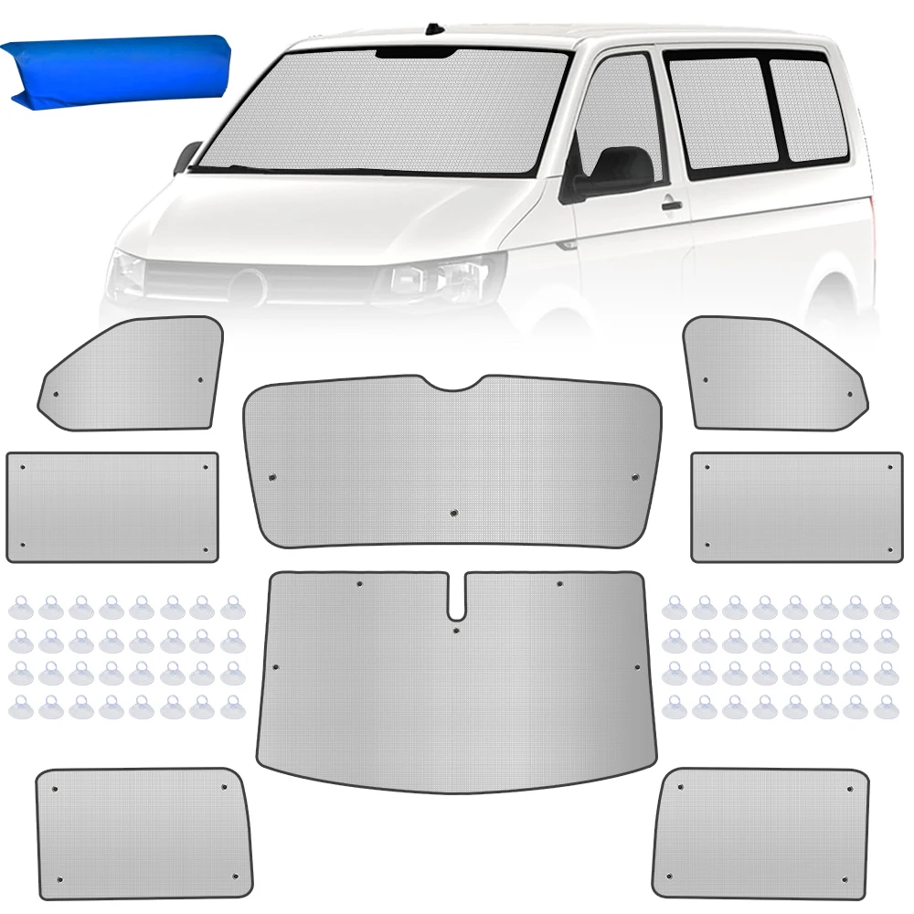 

8Pcs Car Windscreen Sun Shade Kit Replacement For VW T5 T6 Sun Protection Windscreen Protection Set Car Exterior Sunshade Parts