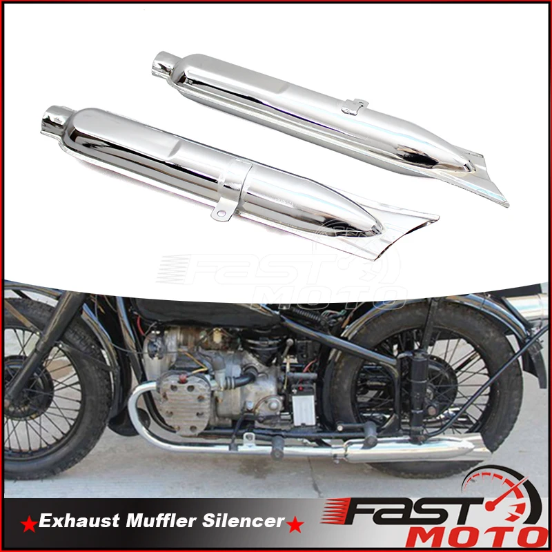 

Retro Motorcycle Exhaust Muffler Pipe Tube For BMW Ural K750 M1 M72 R71 R12 Dnepr MT12 Side Car Fishtail Exhaust Mufflers System