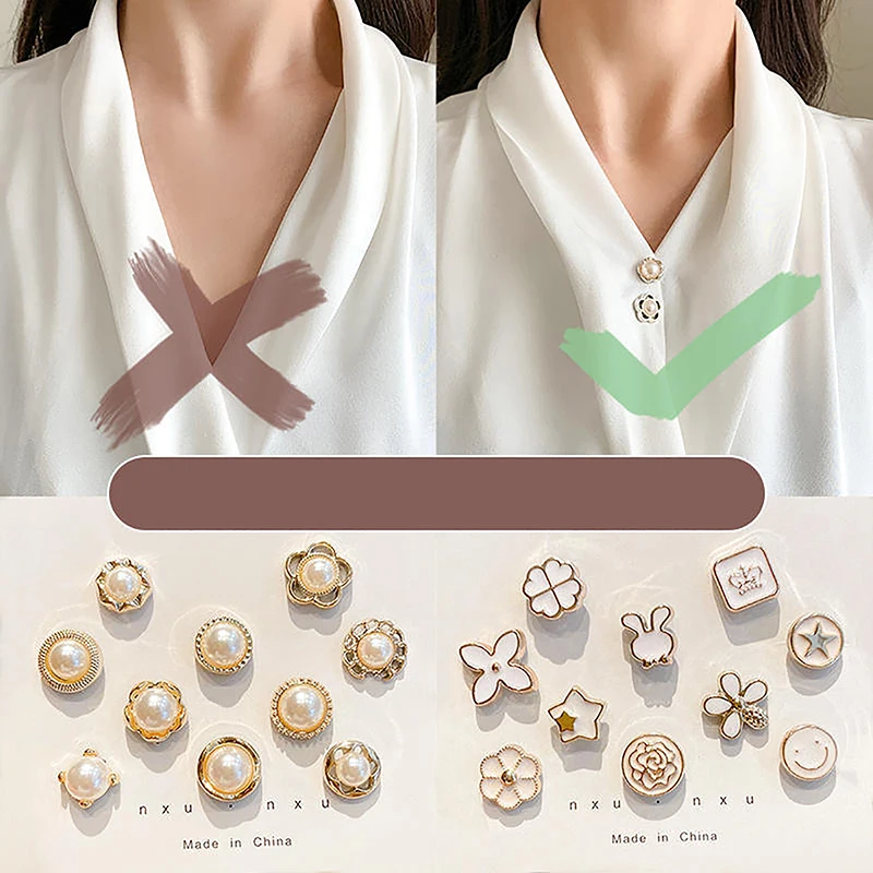 Anti-light buckle Close Neckline Decorative Brooch Anti-light artifact Small Pin Collar Buckle Fixed Clothes Invisible Brooch