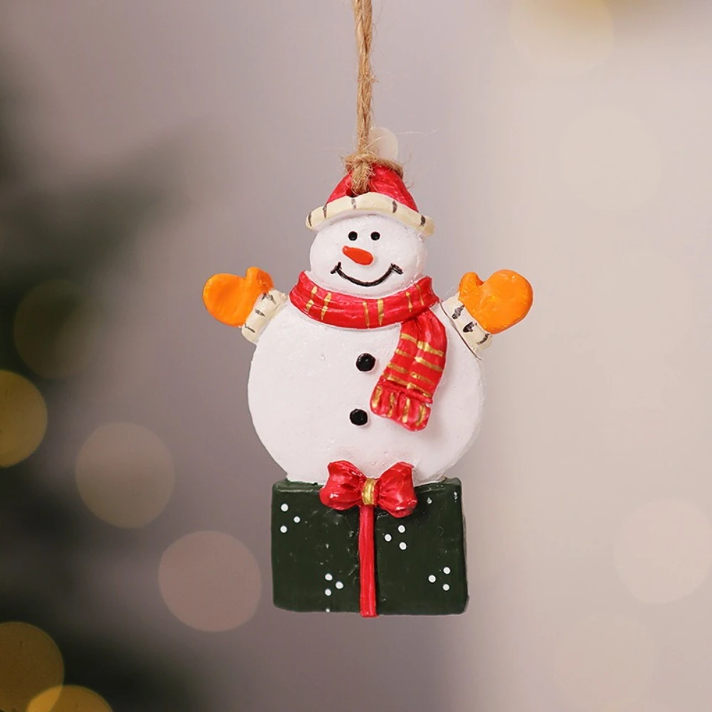 

2pcs Christmas Resin Snowman Small Pendant Christmas Tree Decoration Pendant American Retro Navidad Christmas Decoration