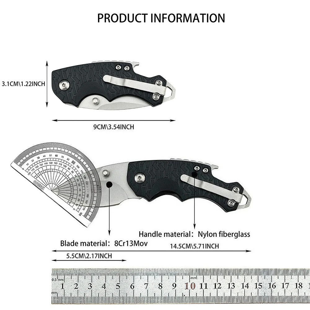 صلابة عالية في الهواء الطلق التخييم الصيد القتالية سكين للفرد مغامرة الإنقاذ سكّين متعدّد الاستخدامات أداة القطع اليومية مقبض ألياف النايلون #5