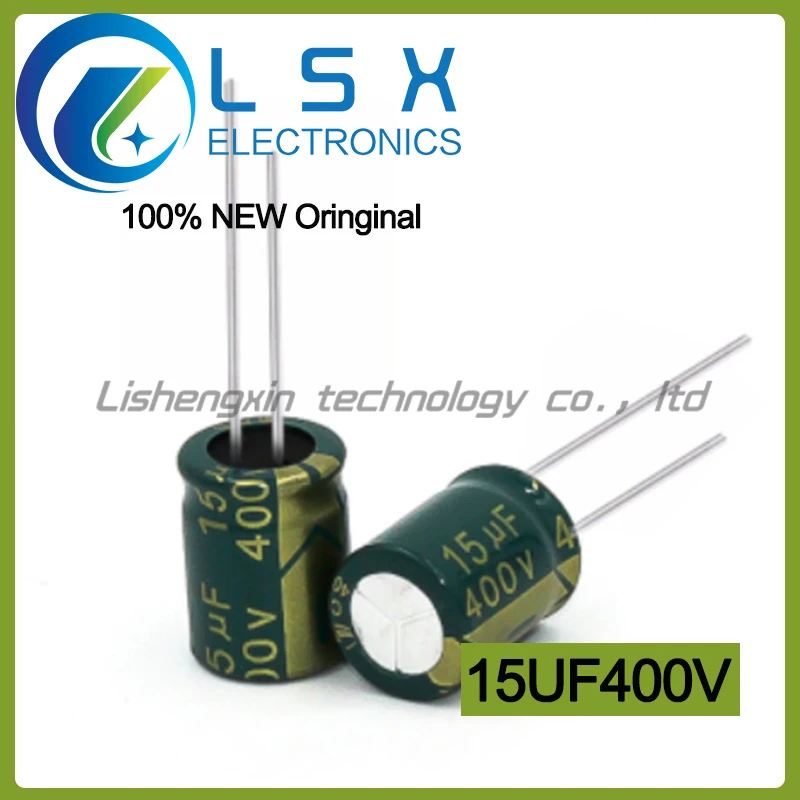 

100pcs 400V/15UF Volume 13 * 18mm 15UF400V Green Gold High Frequency Low Resistance